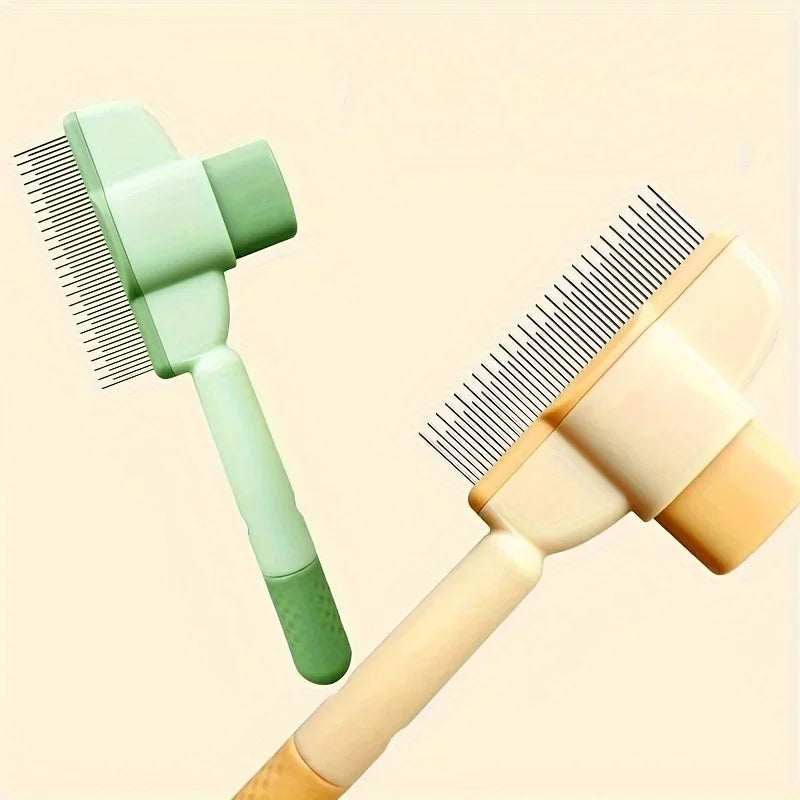 Pet Grooming Comb - Knot Remover & Self-Cleaning Brush for Cats & Dogs