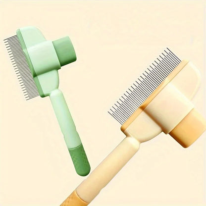 Pet Grooming Comb - Knot Remover & Self-Cleaning Brush for Cats & Dogs