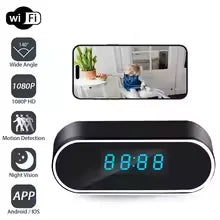  Bedside Clock Video Camera with Night Vision and WIFI Control Full HD 
