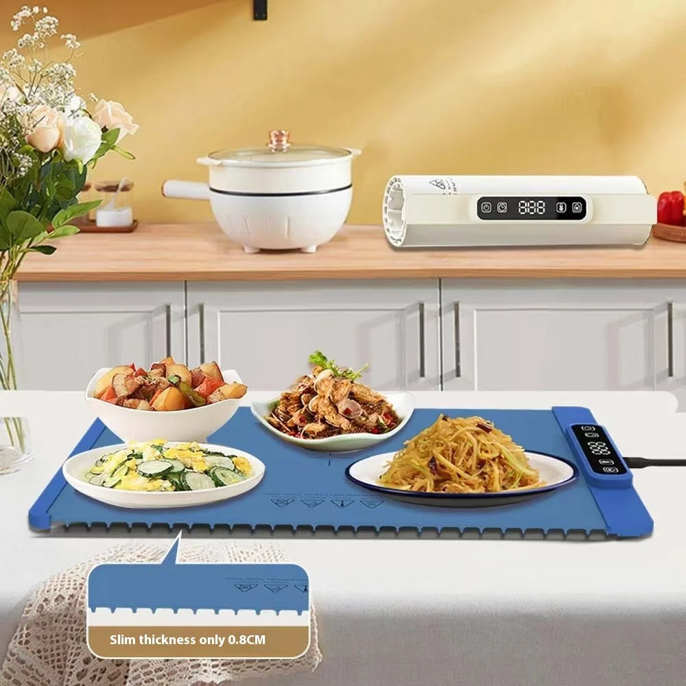 Electric Food Warming Tray - Foldable Heating Tray with Temp Control
