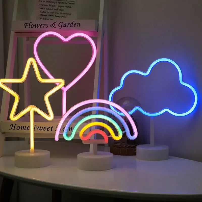 LED Neon Table Lamp Decorative Night Light For Gift Xmas Party Wedding