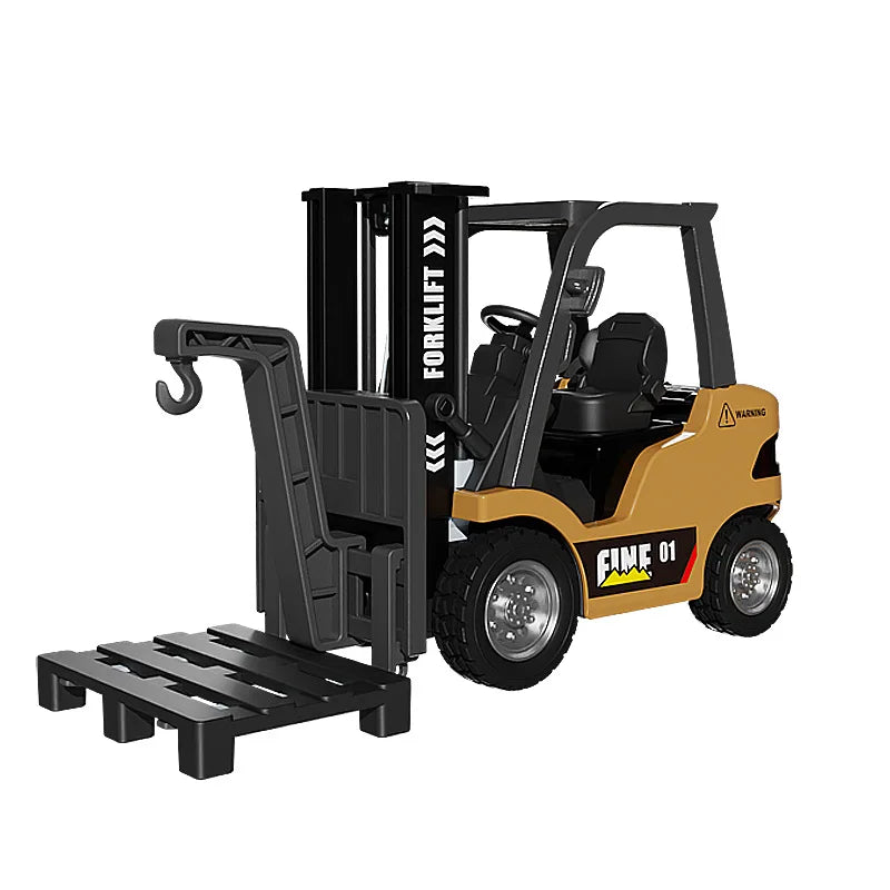 RC Car Desktop Remote Control Forklift Simulation Trolley Gifts Toys Compact Moving Goods Alloy Mini Forklift Truck