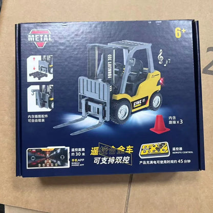 RC Car Desktop Remote Control Forklift Simulation Trolley Gifts Toys Compact Moving Goods Alloy Mini Forklift Truck