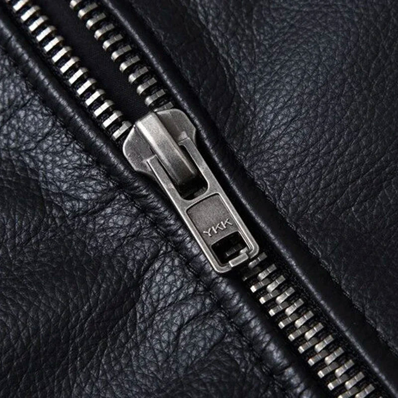Black Genuine Cowhide Leather Jacket