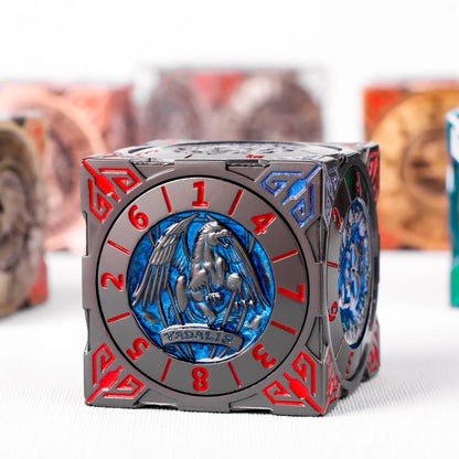 Fantasy Gyro Dice – Premium Metal Six-Sided Fidget Spinner Dice for DnD & Table Games