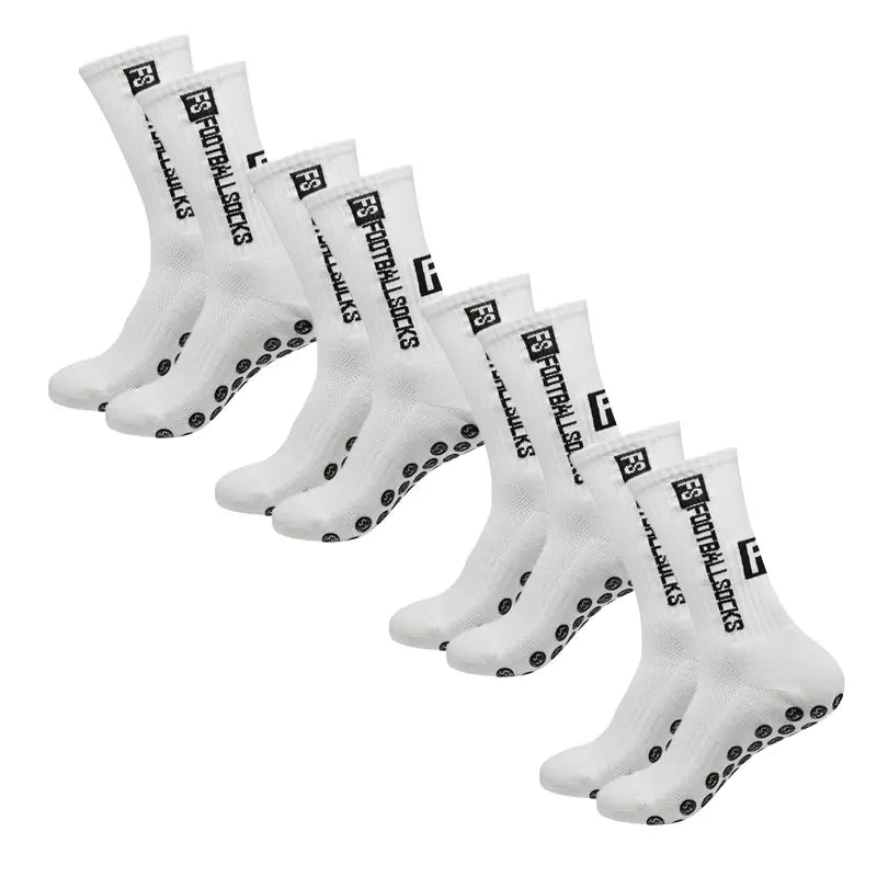 4 Pairs Soccer Socks Sports Grip Rubber Anti-slip Socks