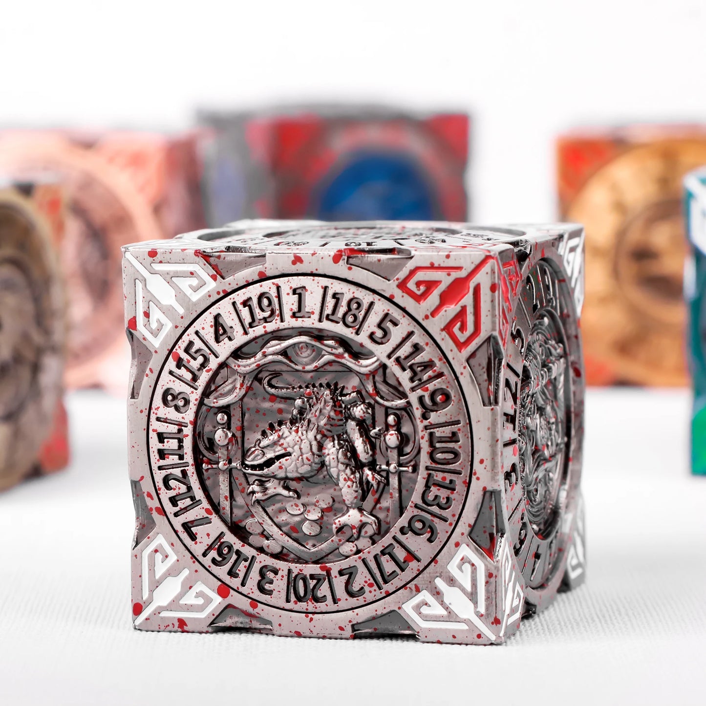 Fantasy Gyro Dice – Premium Metal Six-Sided Fidget Spinner Dice for DnD & Table Games