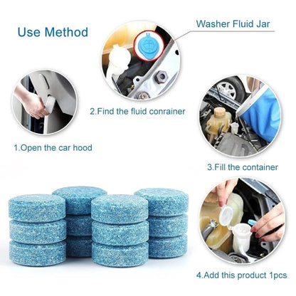 Easy Glass Cleaner Tablets Rinse Low Foam Eco Friendly Car Windshield Washer