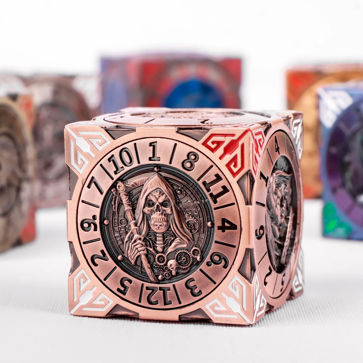 Fantasy Gyro Dice – Premium Metal Six-Sided Fidget Spinner Dice for DnD & Table Games
