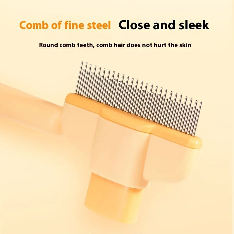 Pet Grooming Comb - Knot Remover & Self-Cleaning Brush for Cats & Dogs