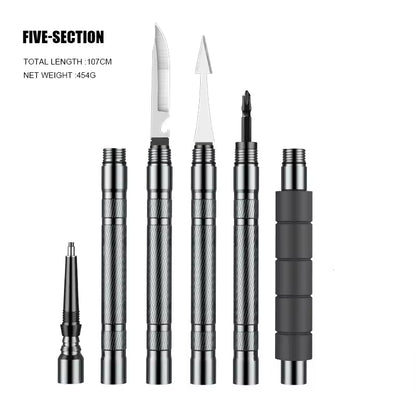 Portable Retractable Self-defense Stick, with One-touch Operation, Automatic Spring, Window Breaker and Silicone Grip