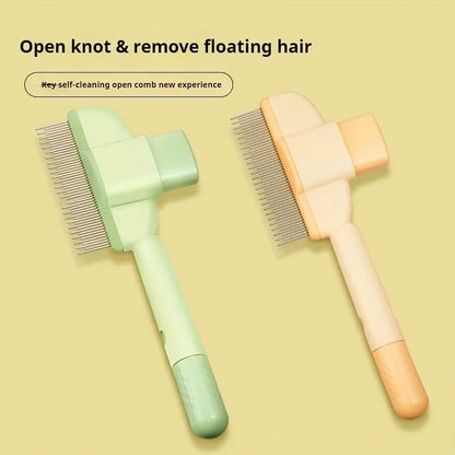 Pet Grooming Comb - Knot Remover & Self-Cleaning Brush for Cats & Dogs