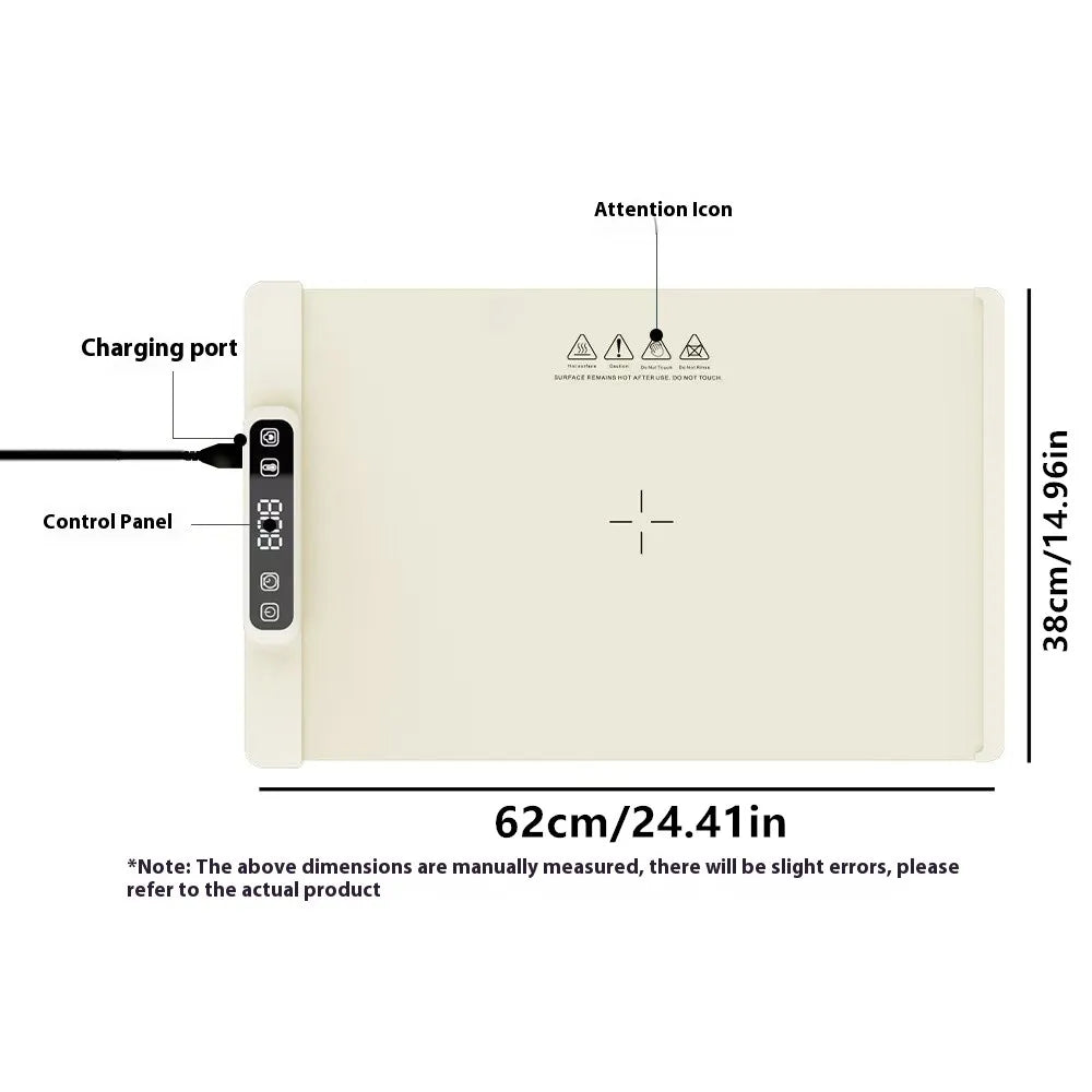 Electric Food Warming Tray - Foldable Heating Tray with Temp Control