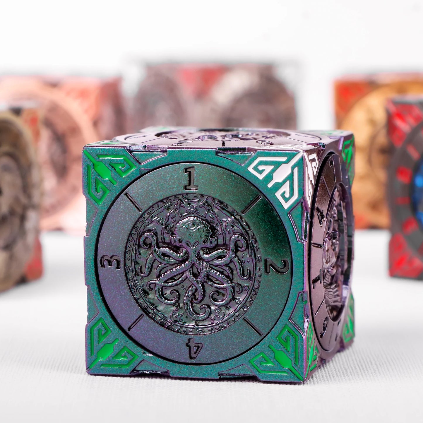 Fantasy Gyro Dice – Premium Metal Six-Sided Fidget Spinner Dice for DnD & Table Games