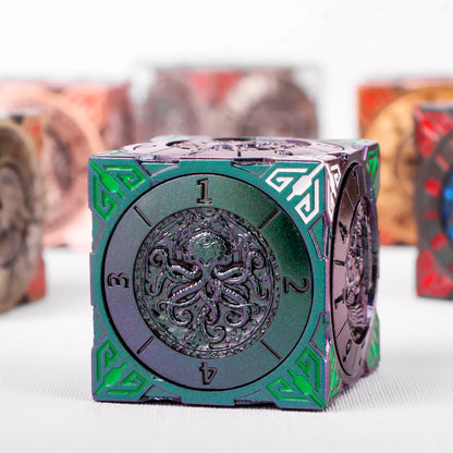 Fantasy Gyro Dice – Premium Metal Six-Sided Fidget Spinner Dice for DnD & Table Games