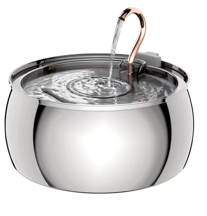 Stainless Steel Pet Water Fountain – 4L Automatic Cat & Dog Water Feeder with Double Filter System