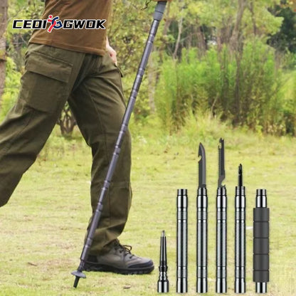 Portable Retractable Self-defense Stick, with One-touch Operation, Automatic Spring, Window Breaker and Silicone Grip