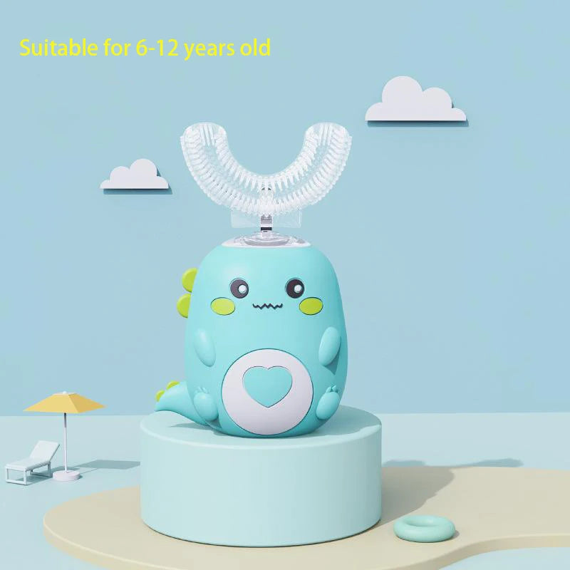 Kids U-Shaped Electric Toothbrush – 360° Smart Sonic Cartoon Brush Silicone