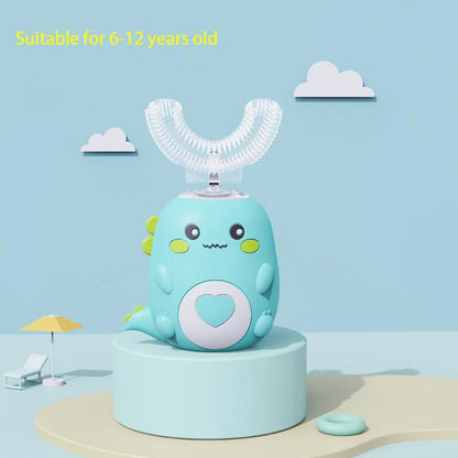 Kids U-Shaped Electric Toothbrush – 360° Smart Sonic Cartoon Brush Silicone