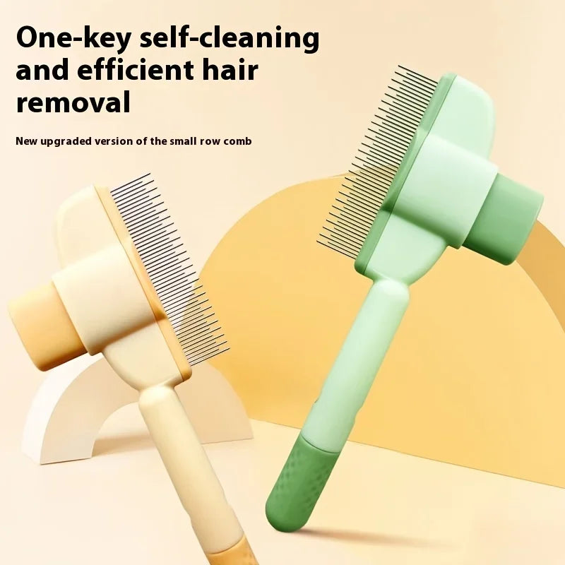 Pet Grooming Comb - Knot Remover & Self-Cleaning Brush for Cats & Dogs