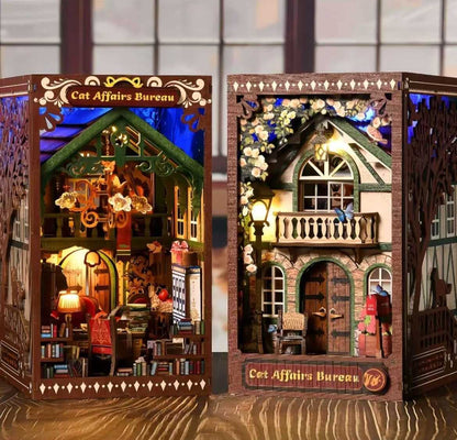 The Cat Bureau DIY Book Nook Kit | Double-sided Miniatures