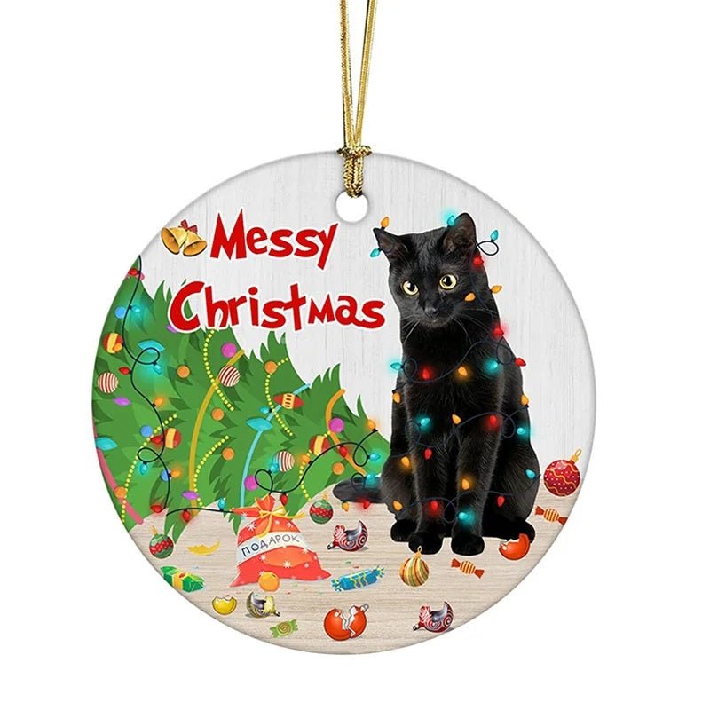 Acrylic Black Cat Christmas Ornaments – Adorable Tree Pendants for Weddings, Parties, and Festive Home Décor