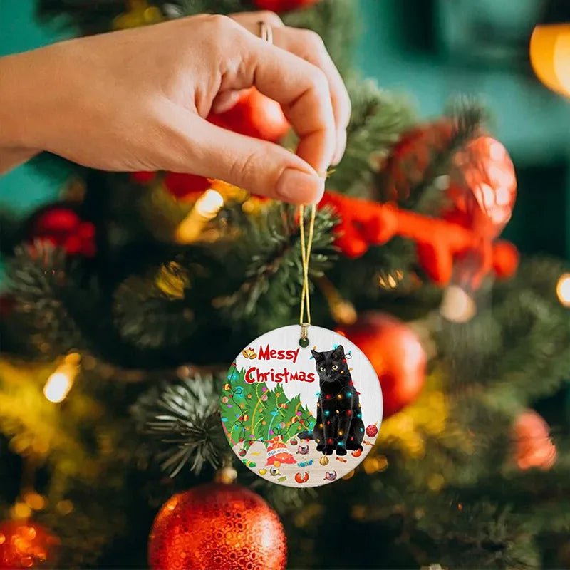 Acrylic Black Cat Christmas Ornaments – Adorable Tree Pendants for Weddings, Parties, and Festive Home Décor