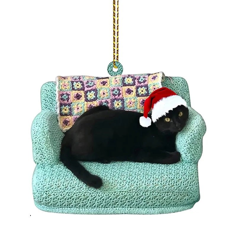 Acrylic Black Cat Christmas Ornaments – Adorable Tree Pendants for Weddings, Parties, and Festive Home Décor