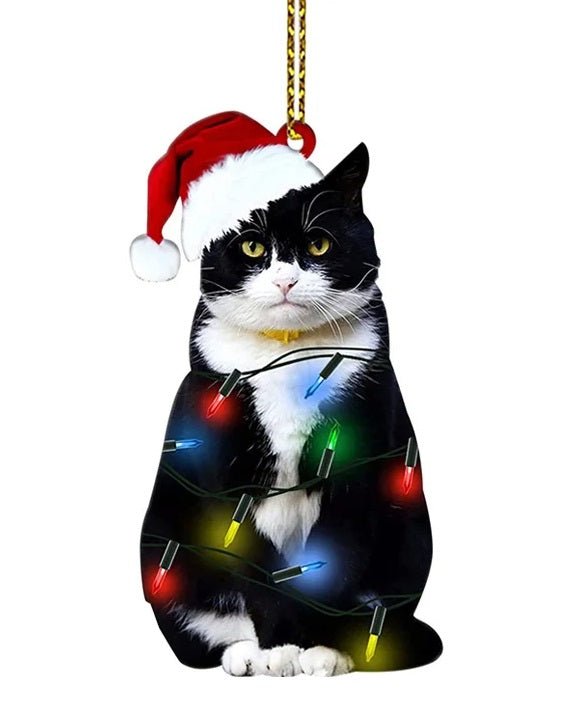 Acrylic Black Cat Christmas Ornaments – Adorable Tree Pendants for Weddings, Parties, and Festive Home Décor