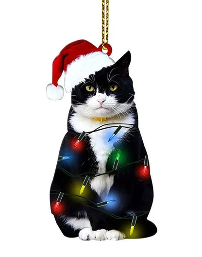 Acrylic Black Cat Christmas Ornaments – Adorable Tree Pendants for Weddings, Parties, and Festive Home Décor
