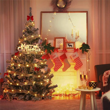 Battery-Operated Christmas Ribbon Light - LED Ribbon Fairy Lights Christmas Tree Ornaments