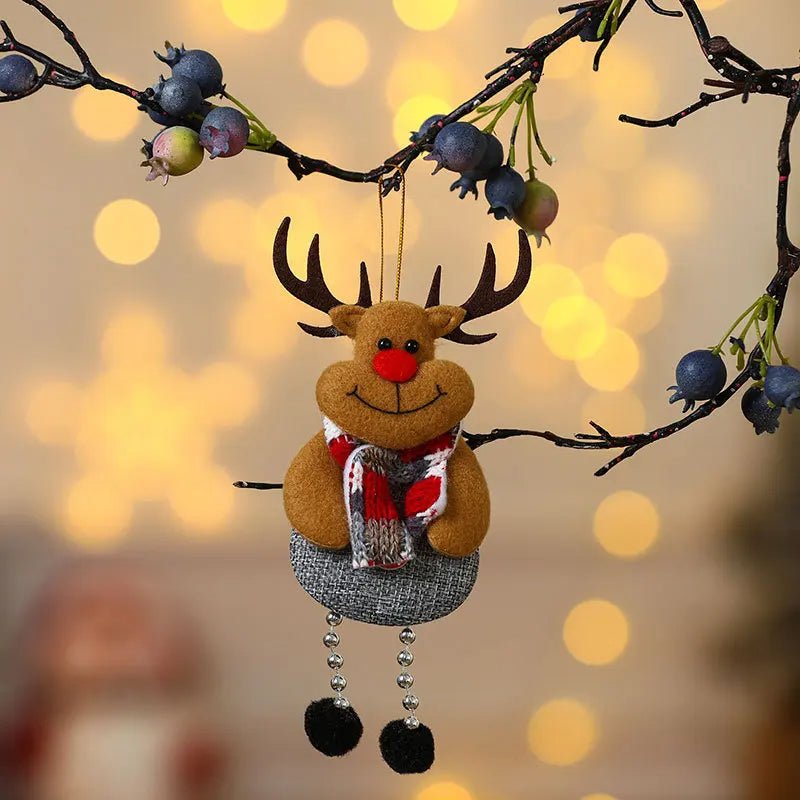 Christmas Cartoon Plush Doll Hanging Ornaments – Adorable Santa Claus, Snowman, Reindeer, Bear, and Tree Ornaments for a Joyful Holiday Touch