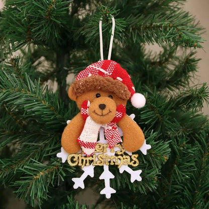 Christmas Cartoon Plush Doll Hanging Ornaments – Adorable Santa Claus, Snowman, Reindeer, Bear, and Tree Ornaments for a Joyful Holiday Touch
