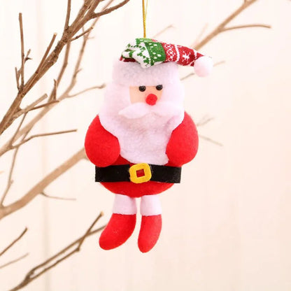 Christmas Cartoon Plush Doll Hanging Ornaments – Adorable Santa Claus, Snowman, Reindeer, Bear, and Tree Ornaments for a Joyful Holiday Touch