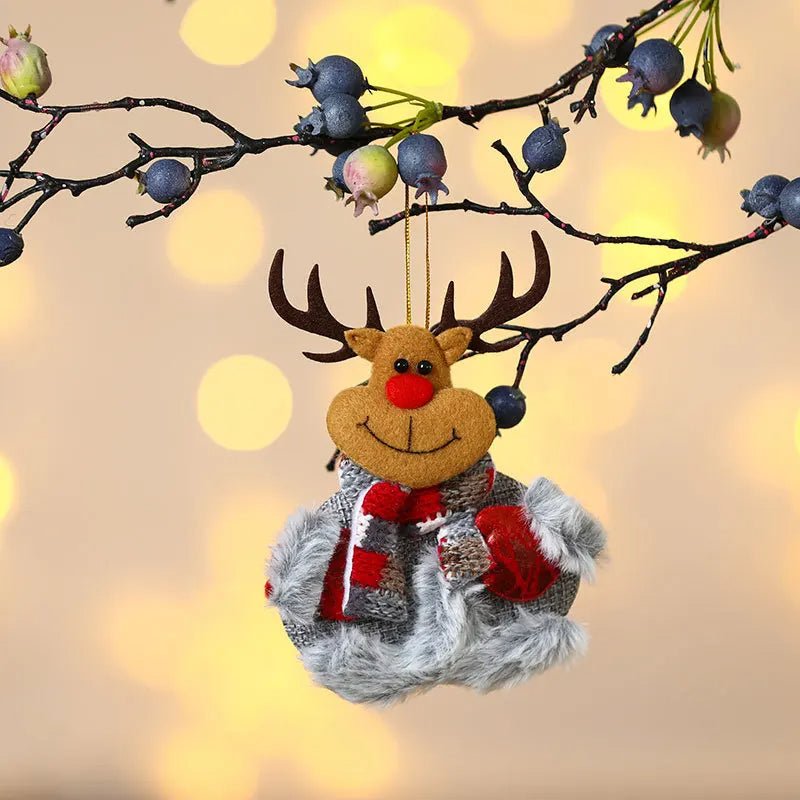 Christmas Cartoon Plush Doll Hanging Ornaments – Adorable Santa Claus, Snowman, Reindeer, Bear, and Tree Ornaments for a Joyful Holiday Touch