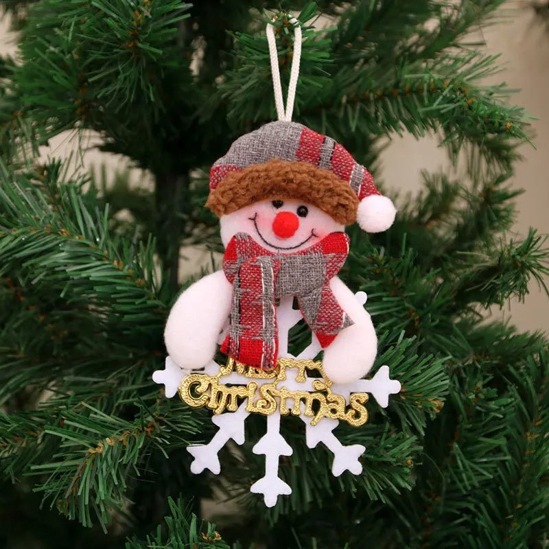 Christmas Cartoon Plush Doll Hanging Ornaments – Adorable Santa Claus, Snowman, Reindeer, Bear, and Tree Ornaments for a Joyful Holiday Touch