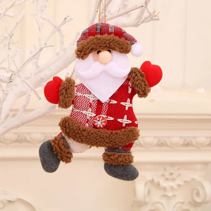 Christmas Cartoon Plush Doll Hanging Ornaments – Adorable Santa Claus, Snowman, Reindeer, Bear, and Tree Ornaments for a Joyful Holiday Touch
