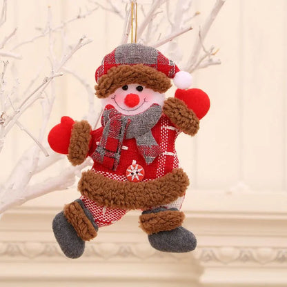Christmas Cartoon Plush Doll Hanging Ornaments – Adorable Santa Claus, Snowman, Reindeer, Bear, and Tree Ornaments for a Joyful Holiday Touch