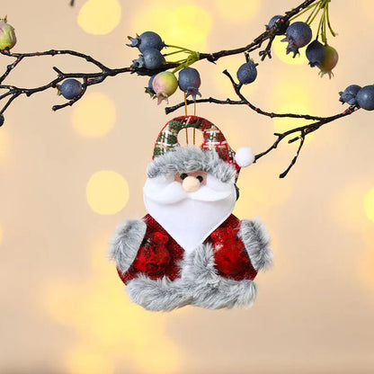 Christmas Cartoon Plush Doll Hanging Ornaments – Adorable Santa Claus, Snowman, Reindeer, Bear, and Tree Ornaments for a Joyful Holiday Touch