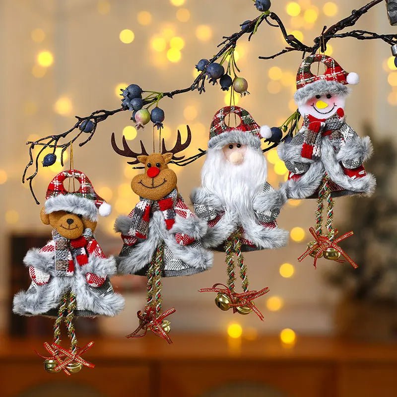 Christmas Cartoon Plush Doll Hanging Ornaments – Adorable Santa Claus, Snowman, Reindeer, Bear, and Tree Ornaments for a Joyful Holiday Touch