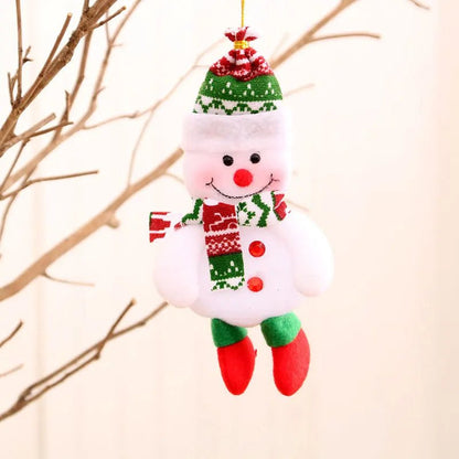 Christmas Cartoon Plush Doll Hanging Ornaments – Adorable Santa Claus, Snowman, Reindeer, Bear, and Tree Ornaments for a Joyful Holiday Touch