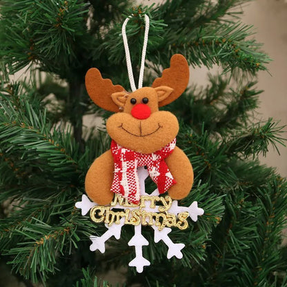 Christmas Cartoon Plush Doll Hanging Ornaments – Adorable Santa Claus, Snowman, Reindeer, Bear, and Tree Ornaments for a Joyful Holiday Touch