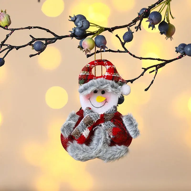 Christmas Cartoon Plush Doll Hanging Ornaments – Adorable Santa Claus, Snowman, Reindeer, Bear, and Tree Ornaments for a Joyful Holiday Touch