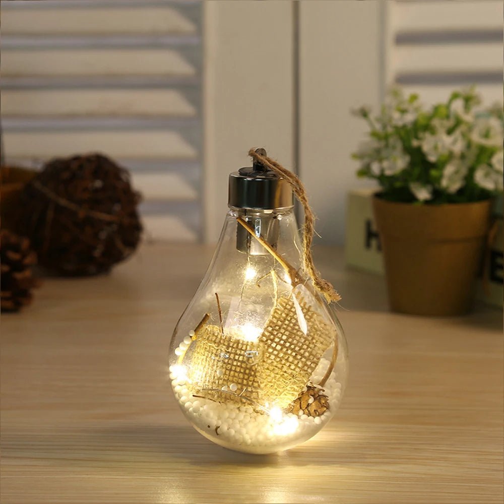 Christmas LED Bulb Ornaments – Transparent Ball Tree Décor for Festive Charm & Perfect Holiday Gifts
