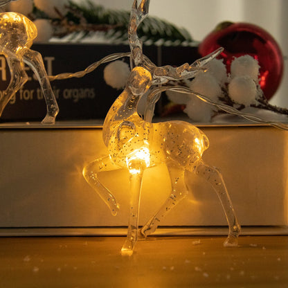 Christmas LED Reindeer String Lights – Battery-Powered Christmas Fairy Lights for Magical Holiday Parties, Home, and Tree Décor