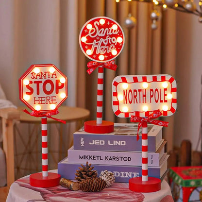 Christmas LED Wooden Desktop Sign Lights – Create a Festive Atmosphere for Your Holiday Celebrations
