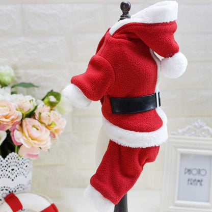 Christmas Santa Suit for Dogs – Cozy Hooded Christmas Outfit for Festive Four-Legged Friends