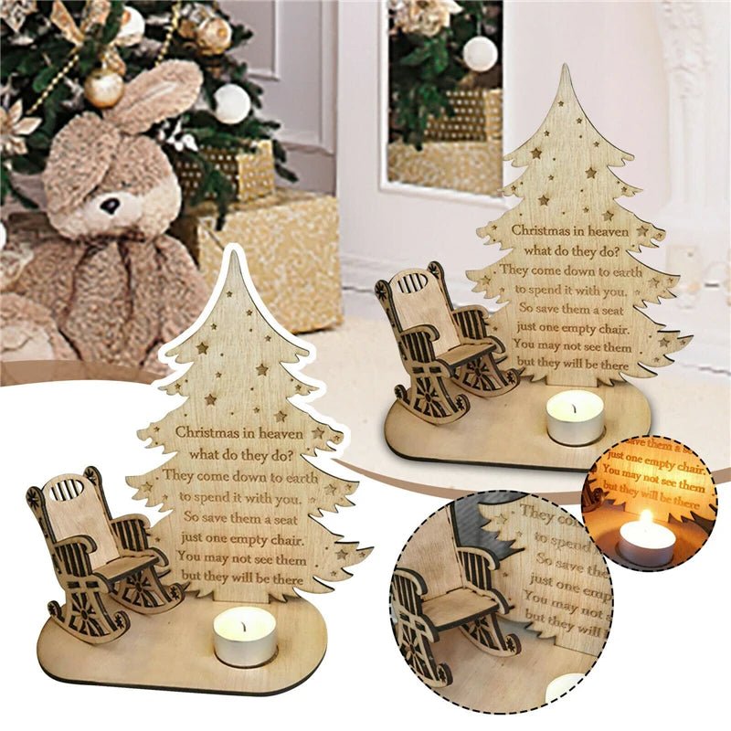 Christmas Tealight Candle Holder – "Merry Christmas in Heaven" Remembrance Ornament for Cherished Holiday Memories & Tabletop Décor