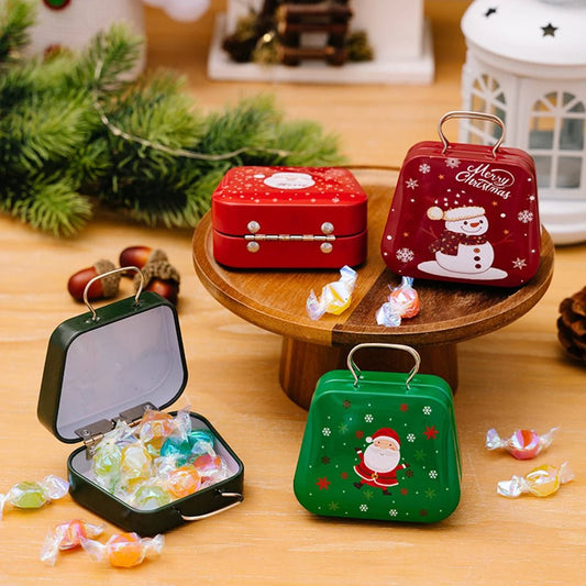 Christmas Tin Gift Box  – Charming Metal Storage Boxes with Lids for Holiday Treats