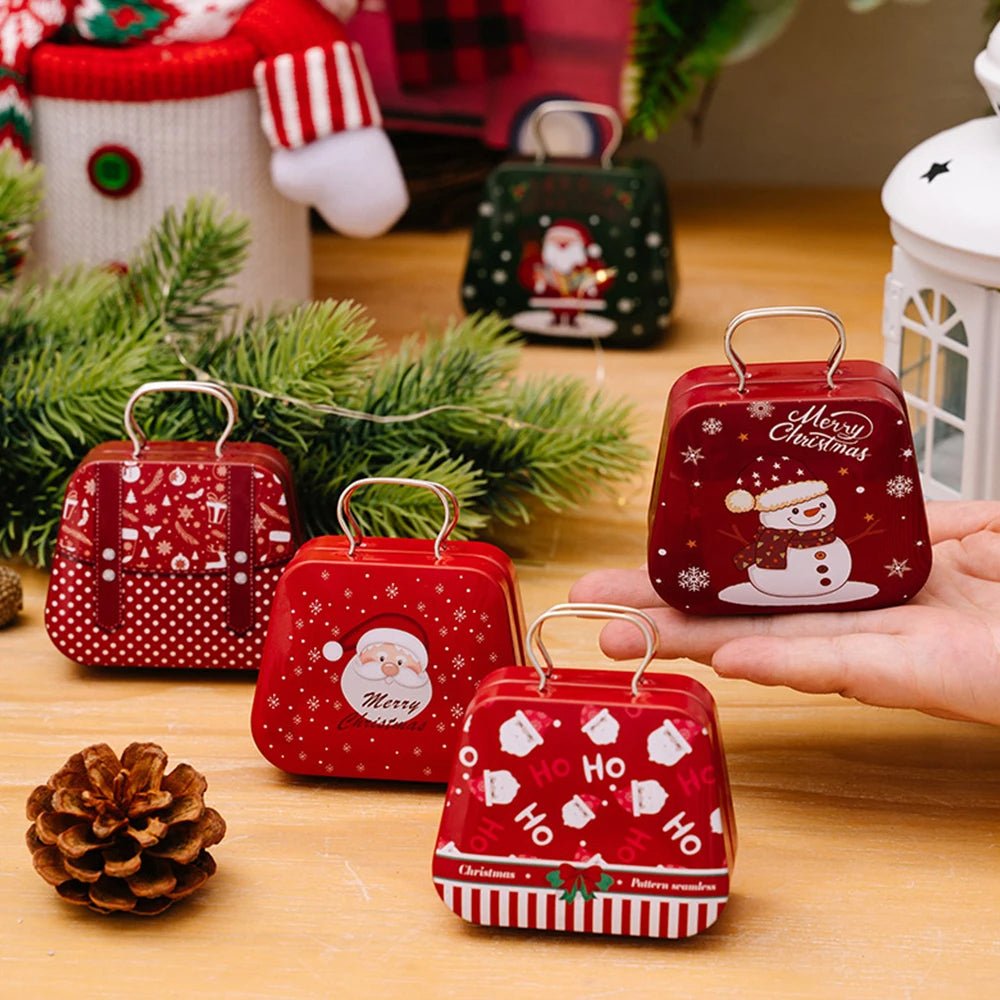 Christmas Tin Gift Box  – Charming Metal Storage Boxes with Lids for Holiday Treats